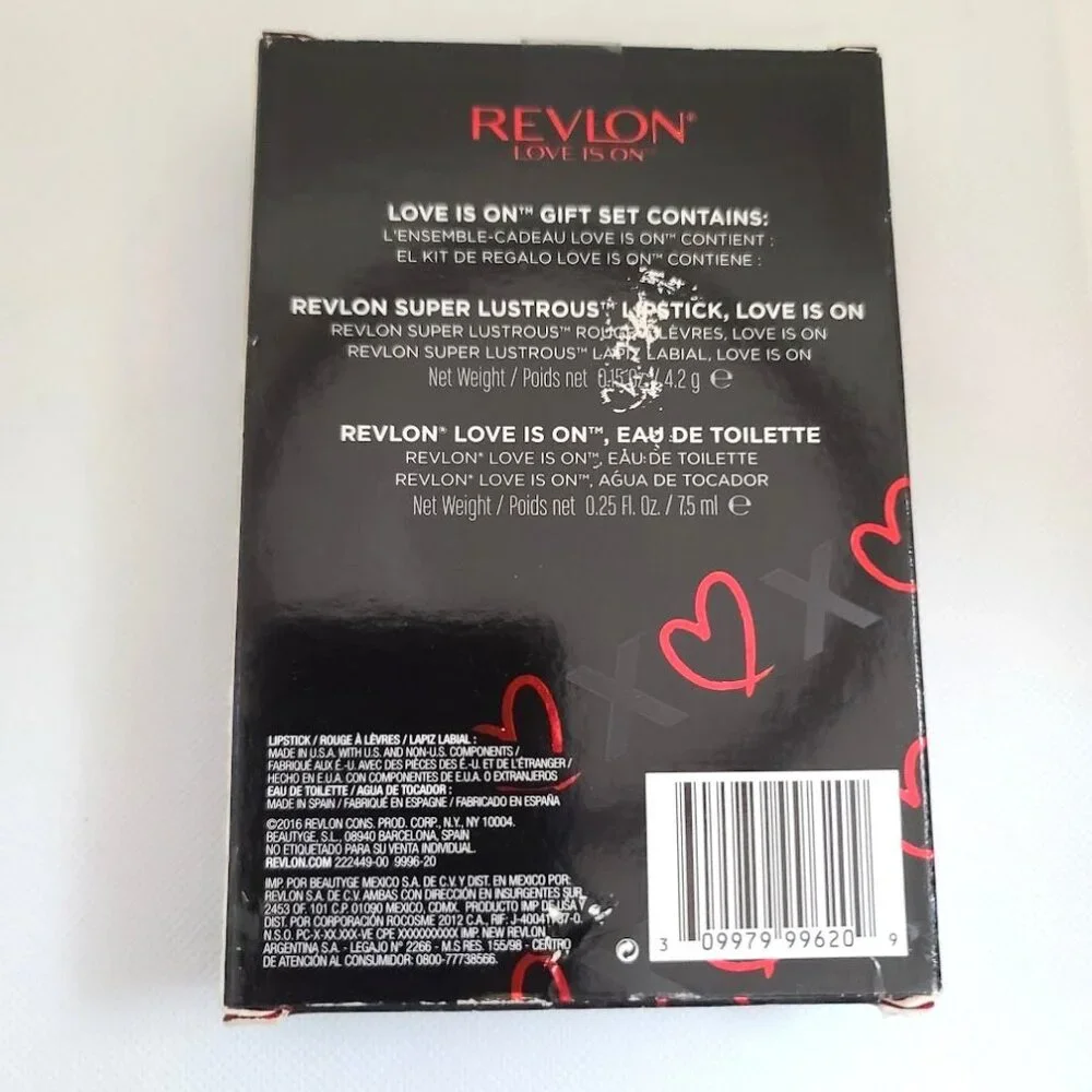 Revlon Love Is On Gift Set Lustrous Lipstick 0.15 oz Eau de Toilette 0.25 fl oz